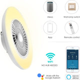 moderne Smart-LED-Deckenleuchte mit Ventilator Ø 60cm, Deckenventilator mit Lampe, Stufenlos Lüftungsgeschwindigkeiten