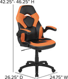 Flash Furniture Gaming Stuhl mit hoher Rückenlehne – Ergonomischer Bürosessel mit verstellbaren Armlehnen und Netzstoff – Perfekt als Zockerstuhl und fürs Home Office – Orange