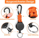 Schlüsselanhänger Ausziehbar,3 Stücke Schlüsselband Ausziehbar Ausweis JoJo mit 60cm Ausziehbar Stahlseil,Einziehbarer Schlüsselanhänger Schlüsselkette mit Karabiner
