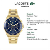 Lacoste Chronograph Quarz Uhr für Herren mit Gelbgoldfarbenes Edelstahlarmband - 2011151