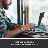 Logitech M185 Kabellose Maus, 2,4 GHz mit USB-Nano-Empfänger, 12 Monate Batterielaufzeit, 1000 DPI Optical Tracking, Für Links- und Rechtshänder, Kompatibel mit PC, Mac, Laptop - Grau