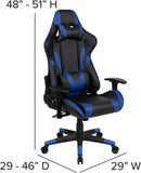 Flash Furniture Gaming Stuhl mit hoher Rückenlehne – Ergonomischer Bürosessel mit verstellbaren Armlehnen und Fußstütze – Perfekt als Zockerstuhl und fürs Home Office – Blau