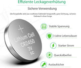 LiCB 10 Stück CR2450 3V Lithium Knopfzellen CR 2450 Batterien