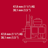 Einhell Benzin-Wasserpumpe GC-PW 16 (1.6 kW, max. 14000 L/h Fördermenge, max. 28 m Förderhöhe, Wasserablassschraube, Ölmangelsicherung, inkl. 2x Schlauchadapter, Saugkorb)