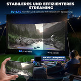 Beamer Elektrischer Fokus 5G WiFi 10000 Lumen,unterstützt 1080P Full HD, Tragbarer Projektor, ±40° Trapezkorrektur|Zoom, Heimkino&Outdoor für HandyPhone/PC/PS5/Xbox/Firestick