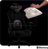 Diablo X-Player 2.0 Gaming Stuhl Bürostuhl Gamer Chair Stoff 3D Armlehnen Ergonomisches Design Nacken/- Lendenkissen Wippfunktion Schwarz Normal (L)