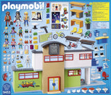 PLAYMOBIL City Life Große Schule mit Zwei Klassenzimmern, Sekretariat, Treppe, integrierten Schließfächern, Aufzug und Toiletten sowie digitaler Uhr mit Weckerfunktion, für Kinder ab 5 Jahren