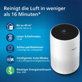 Philips Series Luftreiniger – entfernt Pollen, Staub, Viren und Aerosole* in Räumen mit bis zu 49 m², 3 Geschwindigkeitsstufen, Sleep-Modus (AC0820/10), HEPA(HEPA)