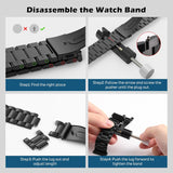 Armband Kompatibel mit Apple Watch Ultra 3/2/1 49mm,S11/S10 46mm, 9/8/7 45mm, SE3/SE2/SE/6/5/4 44mm,3/2/1 42mm, Schlank Smartwatch Armband aus Edelstahl, Metall Uhrenarmband,Schwarz