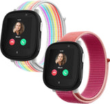 2-Stück Nylon Armbänder kompatibel mit Xplora X6/Anio 6 Armband, Kids Smartwatch Klettverschluss Mädchen Jungen Verstellbare Ersatz Armbänder für X6 Play/X6 Pro/Anio6