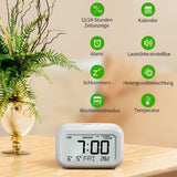 DOOMAY Digital Wecker Nachttisch - Batteriebetriebene Uhr mit LCD-Display-Volumen einstellbar Snooze und Wochenendmodus für Schlafzimmer Schreibtisch Reisen