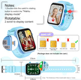 Smartwatch Kinder, 4G Kinder smartwatch, GPS Tracker Kinder,Armbanduhr Kinder Junge,kinderuhr mit Video Phone Call, Schulmodus, SOS-Funktion, Kamera und Schrittzähler (T45 Blau)