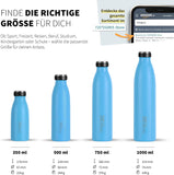 Edelstahl Trinkflasche “milkyBottle” - 500ml - Perfekt für Kinder, BPA-Frei, Auslaufsicher, Kohlensäure geeignet - Kleine Thermosflasche für Sprudel, Sport, Schule, Fitness