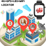 Smartwatch Kinder, 4G Kinder smartwatch, GPS Tracker Kinder, Armbanduhr Kinder Junge,kinderuhr mit Video Phone Call, Nachrichten, Schulmodus, SOS-Funktion, Kamera und Schrittzähler (Schwarz)