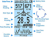 Fortschrittliche elektromagnetische Mehrfeld Strahlung EMF-390 3-in-1 EMF ELF RF HF meter Messgerät Mobilfunkmasten Detektor Datenlogger