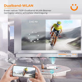 Mini Beamer, Yaber 2.4G&5G WiFi Bluetooth Projektor 7000 Lumen Heimkino Beamer Full HD 1080P Video Beamer kompatibel mit TV Stick/Smartphone/Laptop/HDMI/DVD Handy Tragbarer Beamer