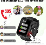 Smartwatch Kinder, 4G Kinder smartwatch, GPS Tracker Kinder, Armbanduhr Kinder Junge,kinderuhr mit Video Phone Call, Nachrichten, Schulmodus, SOS-Funktion, Kamera und Schrittzähler (Schwarz)