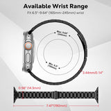 Armband Kompatibel mit Apple Watch Ultra 3/2/1 49mm,S11/S10 46mm, 9/8/7 45mm, SE3/SE2/SE/6/5/4 44mm,3/2/1 42mm, Schlank Smartwatch Armband aus Edelstahl, Metall Uhrenarmband,Schwarz