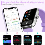 Smartwatch Damen mit Telefonfunktion,1.8" Uhren Damen mit Herzfrequenz SpO2 Stress Schlafmonitor,Alexa Integriert Watch,110 Sportmodi Fitness Tracker,IP68 Wasserdichte Sport Armbanduhr für Android iOS