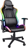 Trust Gaming GXT 716 Rizza Gaming Stuhl mit RGB LED-Beleuchtung, 350 Farben und Effekten, Höhenverstellbare Armlehnen, Rundum Drehbar, Ergonomischer Bürostuhl, Gamer Stuhl - Schwarz