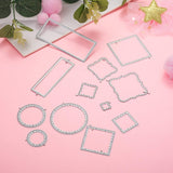 4 Stück Stanzschablone Geometrisch Set Stanzformen Kreis Rahmen Quadratisch Rechteckig Schneiden Prägeschablonen Prägung Schablone Stanzschablonen für Scrapbooking Album Papier Karten Kunst Basteln