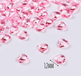 500 Stück hell Blau Herzen Diamantkristalle 12mm glitzernde Streudeko Deko Funkelnd Steine Kristalle Konfetti Diamanten zum DIY Verzieren Dekoration Hochzeit Verlobung,Valentinstag