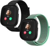 2-Stück Nylon Armbänder kompatibel mit Xplora X6/Anio 6 Armband, Kids Smartwatch Klettverschluss Mädchen Jungen Verstellbare Ersatz Armbänder für X6 Play/X6 Pro/Anio6