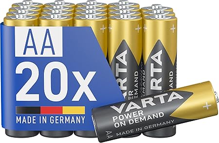 VARTA Batterien AA, 20 Stück, Power on Demand, Alkaline, 1,5V, Vorratspack, smart, flexibel, leistungsstark, ideal für Computerzubehör, Smart Home Geräte, Made in Germany [Exklusiv bei Amazon]