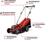 Einhell Akku-Rasenmäher GE-CM 18/33 Li Kit Power X-Change (18 V, 33 cm Schnittbreite, bis 200 m², Brushless, 30L Fangkorb, 25-65 mm Schnitthöhe, inkl. 4,0 Ah Akku + Ladegerät)