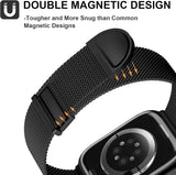 Ersatzarmband Kompatibel mit Apple Watch Armband 46mm 45mm 44mm 49mm 42mm Damen/Herren, Dual Magnetisch Einstellbar Armbänder für iWatch SE Series 10 9 8 7 6 5 4 3 2 1, Schwarz Edelstahl Metall
