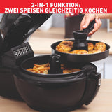 Tefal ActiFry Genius XL 2in1 Heißluftfritteuse mit Rührarm | 1500 W | 1,7 kg für 8 Personen | 9 automatische Menüs | 2 Speisen gleichzeitig | energiesparend | gesunde Friteuse ohne Öl | Schwarz