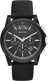 Armani Exchange Watch Herrenuhr, Quarz-Chronographenwerk 44mm Silikonarmband  ÖZENSAAT