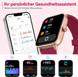 Smartwatch Damen mit Telefonfunktion,1.8" Uhren Damen mit Herzfrequenz SpO2 Stress Schlafmonitor,Alexa Integriert Watch,110 Sportmodi Fitness Tracker,IP68 Wasserdichte Sport Armbanduhr für Android iOS