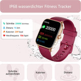 Gydom Smartwatch Damen mit Telefonfunktion Alexa Integriert 1.8" Herren Fitnessuhr 100+ Sportmodi, SpO2, Herzfrequenz, Stress, Schlafmonitor,100 Zifferblätter IP68 Wasserdicht für Android IOS Rot