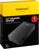 Intenso 6031514 Memory 6TB Center Externe Festplatte, 8,9 cm (3,5 Zoll), 5400rpm, 32MB Cache, USB 3.0) schwarz