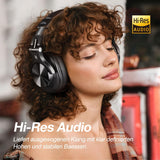 Bluetooth Kopfhörer Over Ear, 72 Stdn HiFi Stereo Kopfhörer Kabellos, Wireless Headphones mit 6.35mm & 3.5mm Klinke für Studio DJ Handy PC AMP
