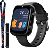 Smartwatch Kinder, 4G Kinder smartwatch, GPS Tracker Kinder, Armbanduhr Kinder Junge,kinderuhr mit Video Phone Call, Nachrichten, Schulmodus, SOS-Funktion, Kamera und Schrittzähler (Schwarz)
