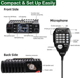 Retevis Mini Mobilgerät Dualband Amateurfunk Ham Radio 200 Kanäle 5W/15W/25W DTMF 5Tone Walkie Talkie Car Transceiver(Schwarz)