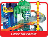 Hot Wheels - City Robo-T-Rex, MEGA city Parkgarage mit T-Rex Angriff, mehrstöckig, Mehrspieler-Modus, Platz für +100 Fahrzeuge im Maßstab 1:64, Spielzeug Geschenkidee für Kinder ab 3 Jahren