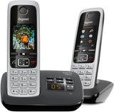 Gigaset C430A Duo 2 schnurlose Telefone mit Anrufbeantworter (DECT Telefon mit Freisprechfunktion, klassische Mobilteile mit TFT-Farbdisplay) schwarz-silber