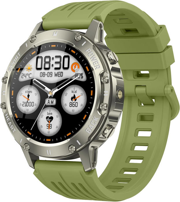 TIMU Smartwatch Herren, 1.39" HD Smart Watch Herren mit Anrufe tätigen/Empfangen, 114+Sportmodi Fitnessuhr mit Herzfrequenz/Schrittzähler/Schlafmonitor, IP68 Wasserdicht Sportuhr für Android iOS