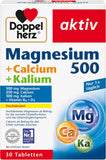 Doppelherz Magnesium + Calcium + Kalium – Hochdosiertes Magnesium als Beitrag für die normale Muskelfunktion – 30 Tabletten