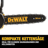 Dewalt 18V XR Akku-Kettensäge (30cm Schwertlänge, automatische Kettenschmierung, werkzeuglose Kettenspannung, ideal für kleinere Bau