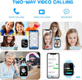 Smartwatch Kinder, 4G Kinder smartwatch, GPS Tracker Kinder,Armbanduhr Kinder Junge,kinderuhr mit Video Phone Call, Schulmodus, SOS-Funktion, Kamera und Schrittzähler (T45 Blau)