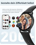 Smartwatch Damen Herren mit Telefonfunktion, 5ATM Wasserdicht Schwimmuhr, 44 mm Fitnessuhr mit 100+ Sportmodi, Herzfrequenz und Schlaftracking, Smart Watch für Android & iPhone, Schwarz, SR3