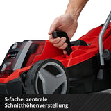 Einhell Akku-Rasenmäher GE-CM 18/33 Li Kit Power X-Change (18 V, 33 cm Schnittbreite, bis 200 m², Brushless, 30L Fangkorb, 25-65 mm Schnitthöhe, inkl. 4,0 Ah Akku + Ladegerät)