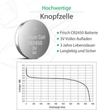 LiCB 10 Stück CR2450 3V Lithium Knopfzellen CR 2450 Batterien