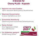 Montmorency-Sauerkirsche Kapseln – hochdosiert (50:1) – Cherry PLUS – pharmazeutische Qualität – laborgeprüft & in Deutschland produziert – 6 Monate – 360 Stück