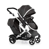 Hauck Geschwister Kinderwagen Duett 2 / Buggy für 2 Kinder / Sitz Oben Umbaubar in Baby Wanne für Neugeborene/ Regen Verdeck inkl. / Belastbar bis 36 kg / Faltbar / 1 Stück (1er Pack), Forest Schwarz