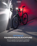 Fahrradlicht, 13h Leuchtdauer I 30/15 LUX Leuchtstärke - Inkl. Batterien I fahrrad lichter led set, fahrradlicht vorne fahrradlicht set, Schwarz